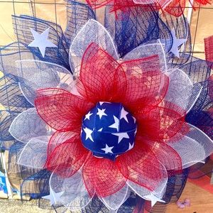 Red white and blue wreath
